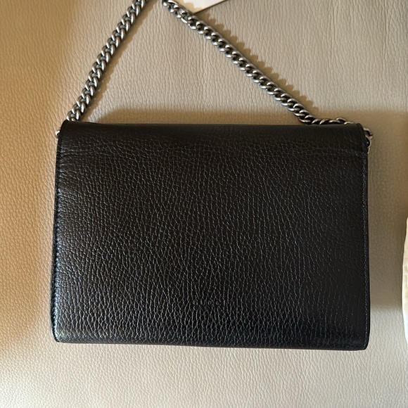 Dionysus Black Leather Gucci Chain Wallet Purse - Picture 4 of 10